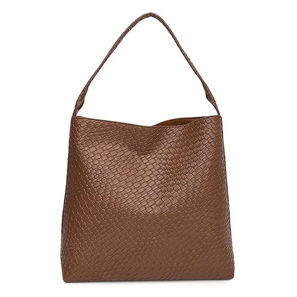 Woven Tote Bag Top-Handle Shoulder Hobo Bags Soft Vegan Trendy ^_^ - Picture 1 of 7